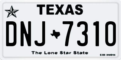 TX license plate DNJ7310