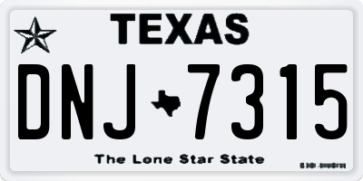 TX license plate DNJ7315