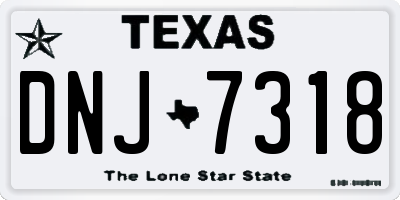 TX license plate DNJ7318