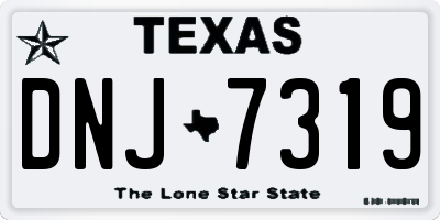 TX license plate DNJ7319
