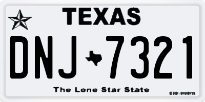TX license plate DNJ7321