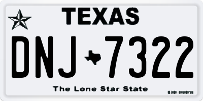 TX license plate DNJ7322