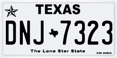 TX license plate DNJ7323