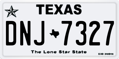 TX license plate DNJ7327