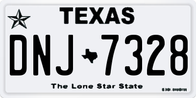 TX license plate DNJ7328