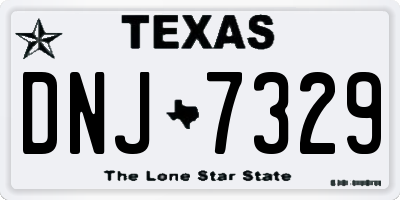 TX license plate DNJ7329