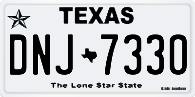 TX license plate DNJ7330