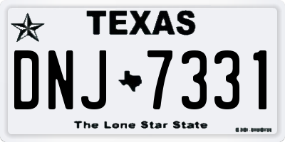 TX license plate DNJ7331