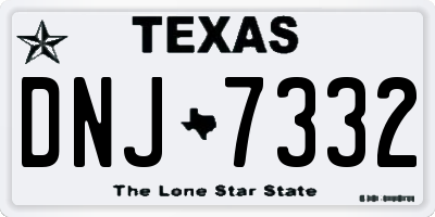 TX license plate DNJ7332