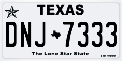 TX license plate DNJ7333