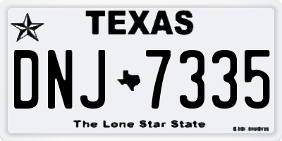TX license plate DNJ7335