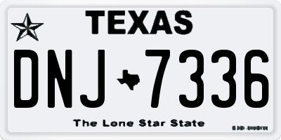 TX license plate DNJ7336