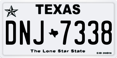 TX license plate DNJ7338