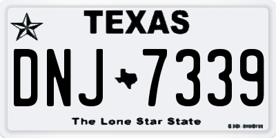 TX license plate DNJ7339