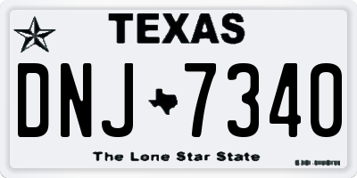 TX license plate DNJ7340