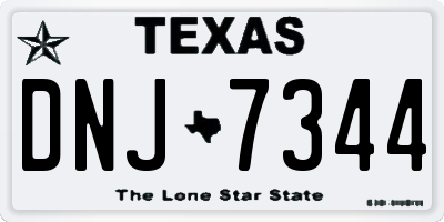 TX license plate DNJ7344