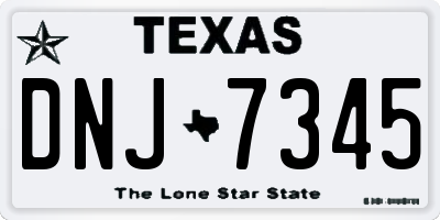 TX license plate DNJ7345