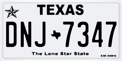 TX license plate DNJ7347