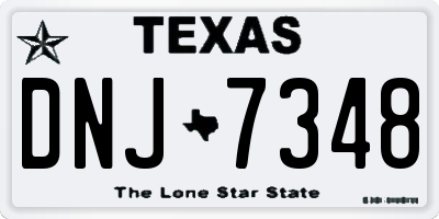 TX license plate DNJ7348