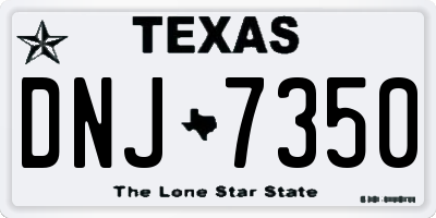 TX license plate DNJ7350