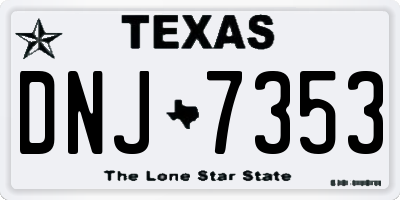 TX license plate DNJ7353