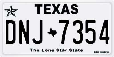 TX license plate DNJ7354