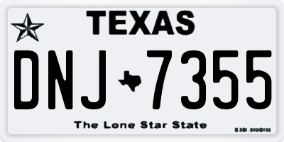 TX license plate DNJ7355