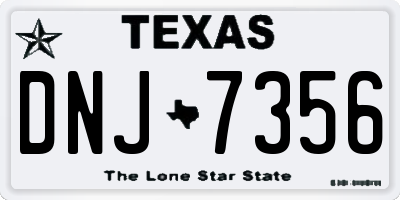 TX license plate DNJ7356