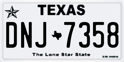 TX license plate DNJ7358