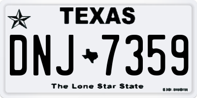 TX license plate DNJ7359