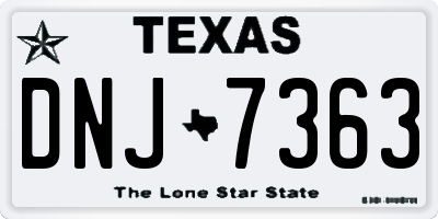 TX license plate DNJ7363