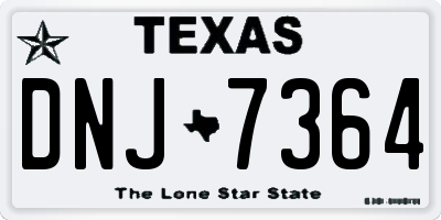 TX license plate DNJ7364