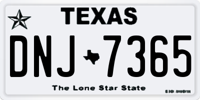 TX license plate DNJ7365
