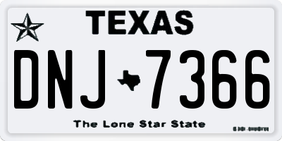 TX license plate DNJ7366