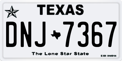 TX license plate DNJ7367