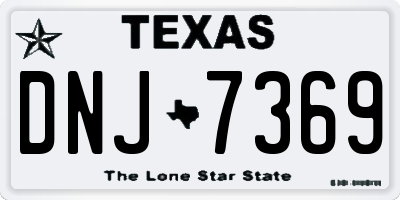 TX license plate DNJ7369