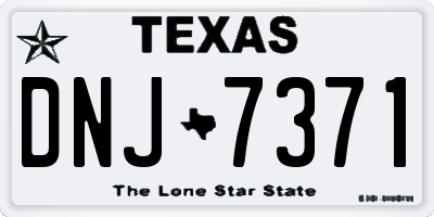 TX license plate DNJ7371