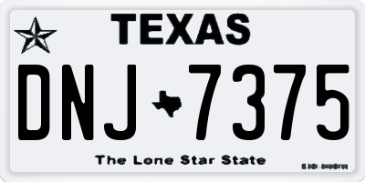 TX license plate DNJ7375
