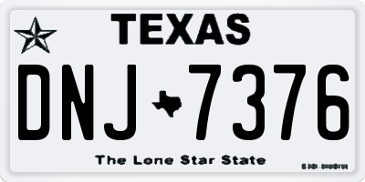 TX license plate DNJ7376