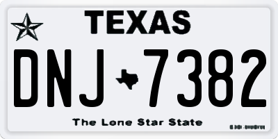 TX license plate DNJ7382