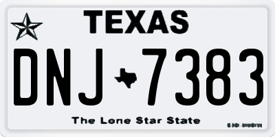 TX license plate DNJ7383