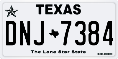 TX license plate DNJ7384