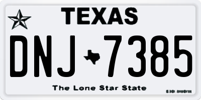 TX license plate DNJ7385