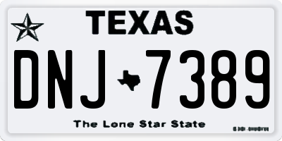 TX license plate DNJ7389