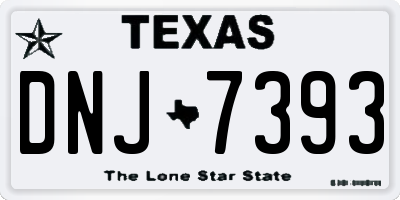 TX license plate DNJ7393