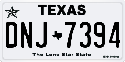 TX license plate DNJ7394