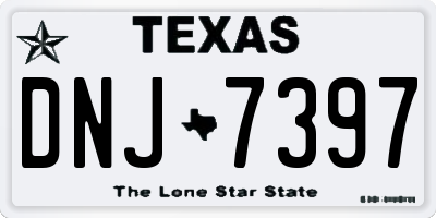 TX license plate DNJ7397
