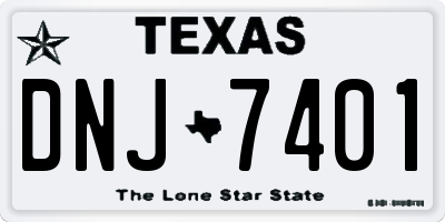TX license plate DNJ7401
