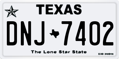 TX license plate DNJ7402