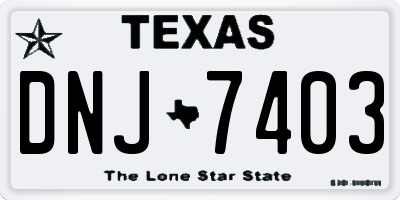 TX license plate DNJ7403